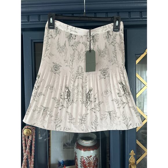 ALLSAINTS NWT Cora Yorik Mini Skirt Whisper Pink Skull Skeleton pleated 4 preppy - Picture 5 of 7